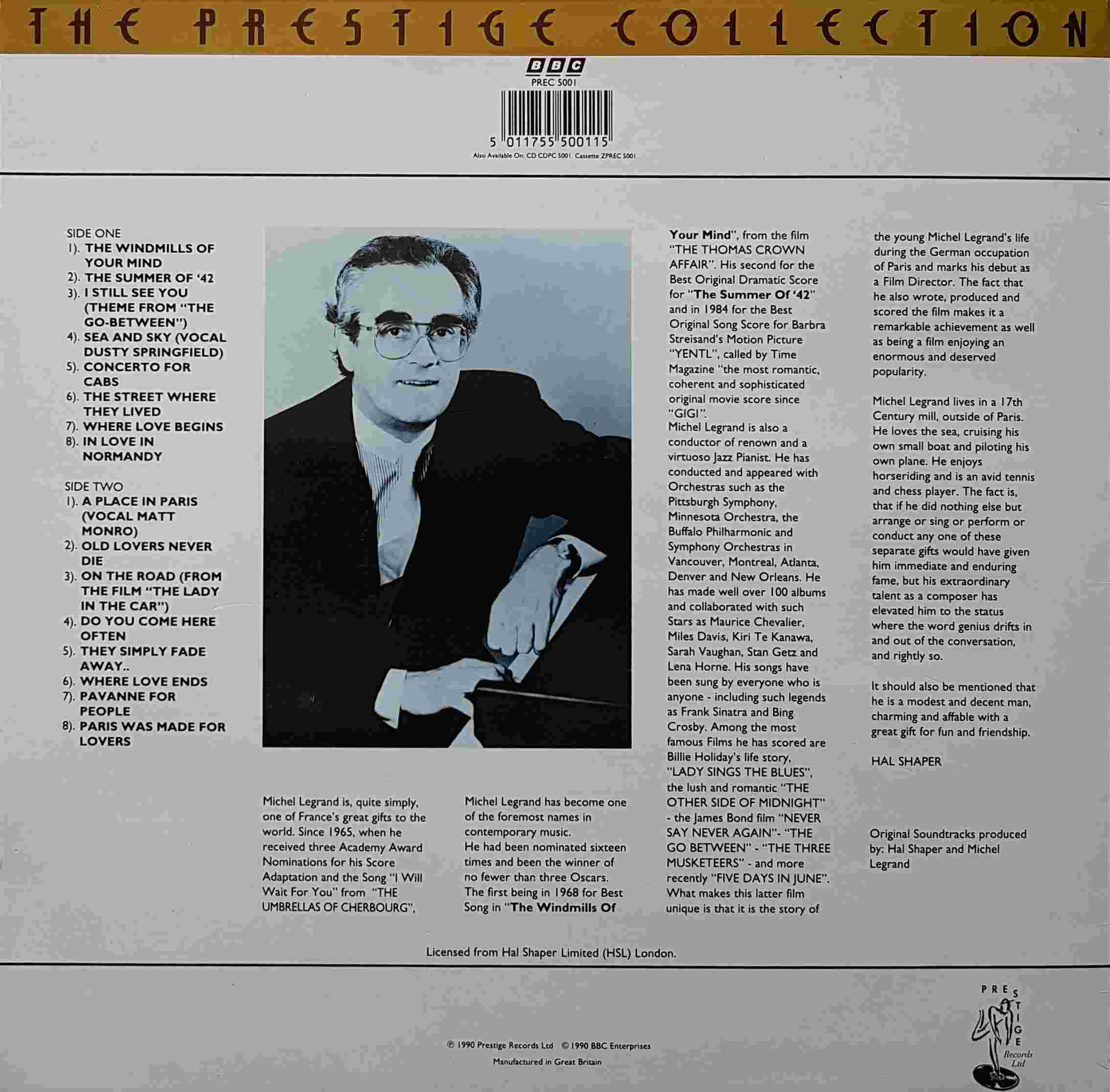 Picture of PREC 5001 Paris was made for lovers by artist Michael Legrand from the BBC records and Tapes library